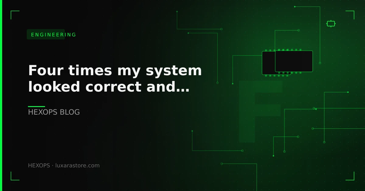 Four times my system looked correct and wasn't