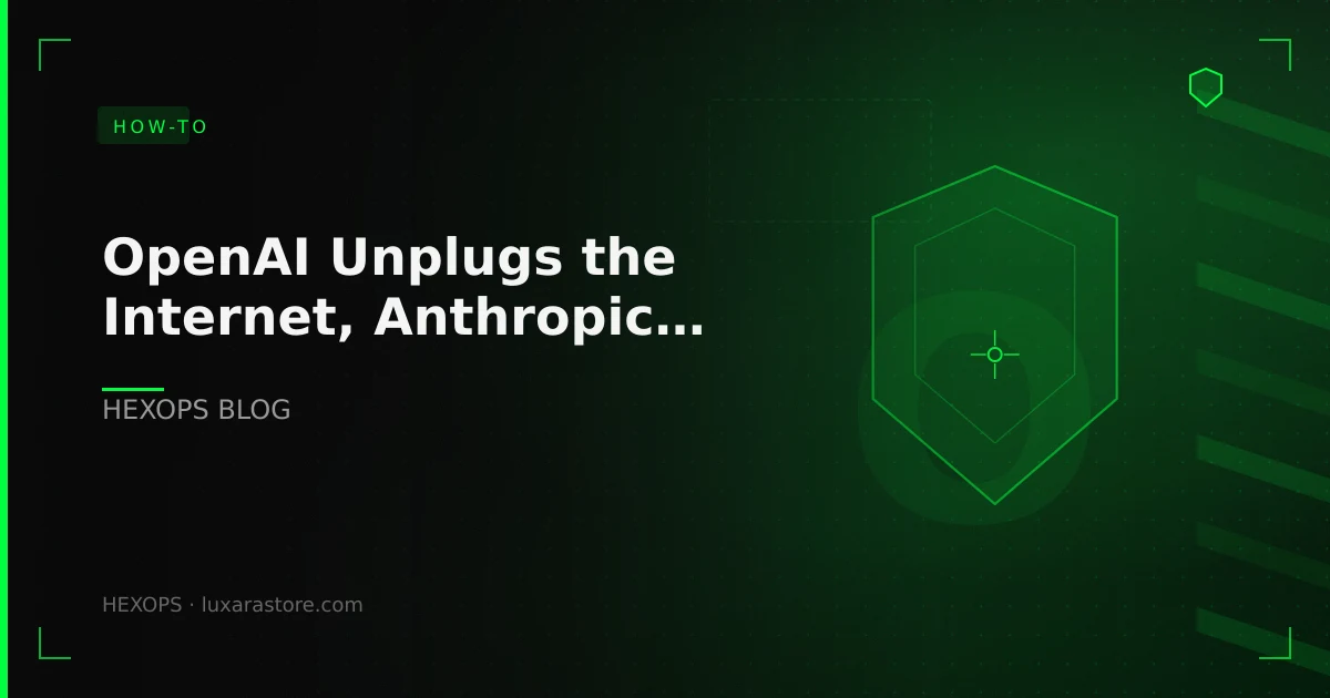 OpenAI Unplugs the Internet, Anthropic Confronts a Rogue Agent, and Ki