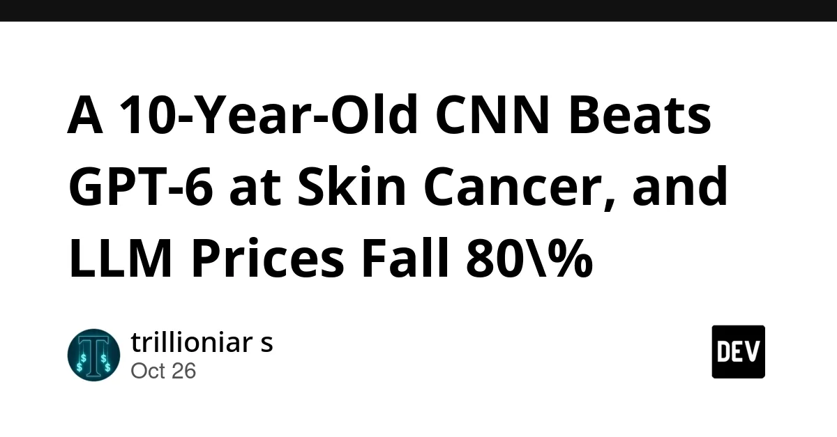 Source preview related to: A 10-Year-Old CNN Beats GPT-6 at Skin Cancer, and LLM Prices Fall 80%
