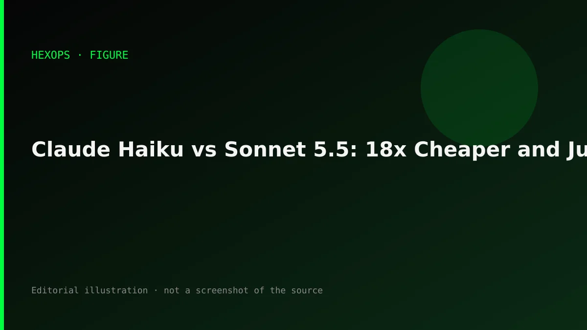 HEXOPS illustration: Claude Haiku vs Sonnet 5.5: 18x Cheaper and Just as Accurate in a Three-Task API Test