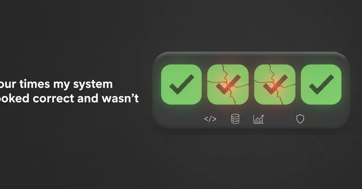 Source preview related to: Four times my system looked correct and wasn't