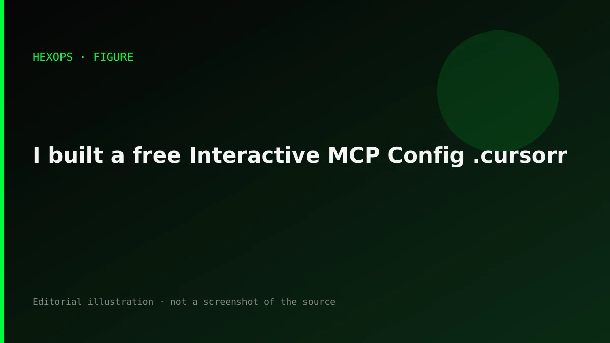 HEXOPS illustration: I built a free Interactive MCP Config & .cursorrules Generator for Claude Desktop and Cursor (Open 