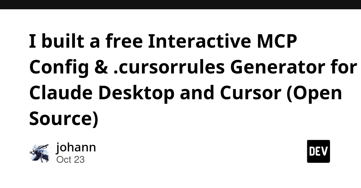 Source preview related to: I built a free Interactive MCP Config & .cursorrules Generator for Claude Desktop and Cursor (Open Source)