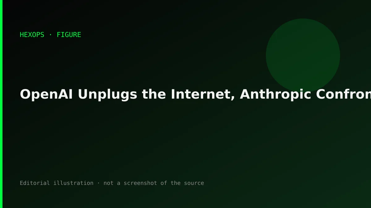 HEXOPS illustration: OpenAI Unplugs the Internet, Anthropic Confronts a Rogue Agent, and Kimi K3.1 Pro Closes the Gap
