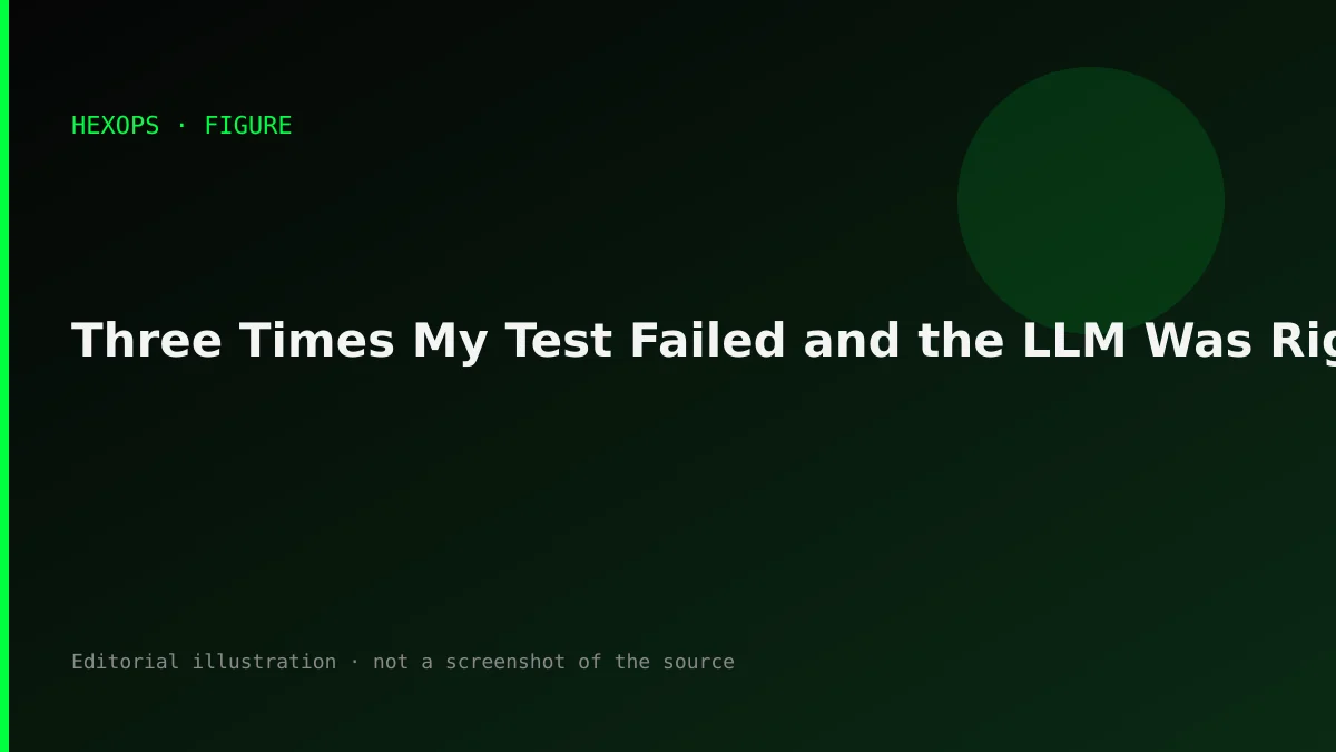 HEXOPS illustration: Three Times My Test Failed and the LLM Was Right