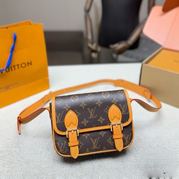 Louis Vuitton brown with orange trim satchel · 19.5 · LX-2026072221401