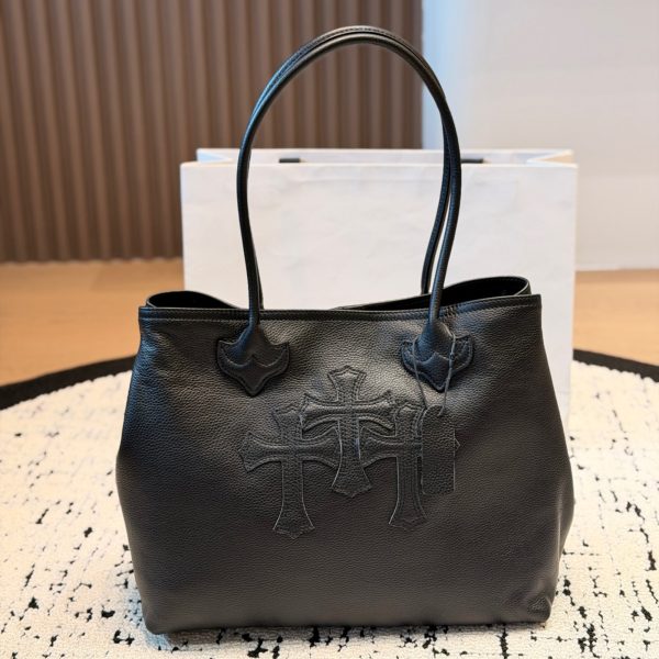 Chrome Hearts P315 Renaissance Tote in Black Leather
