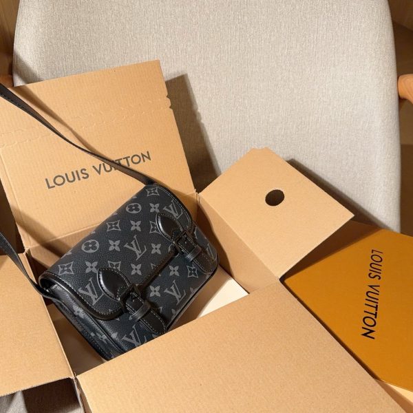 Louis Vuitton black with grey monogram print satchel · 20x15x6 · LX-20
