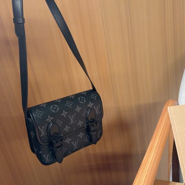 Louis Vuitton black with grey monogram print satchel · 20x15x6 · LX-20