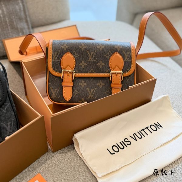 Louis Vuitton two-tone brown and tan, black and dark gray monogram sat
