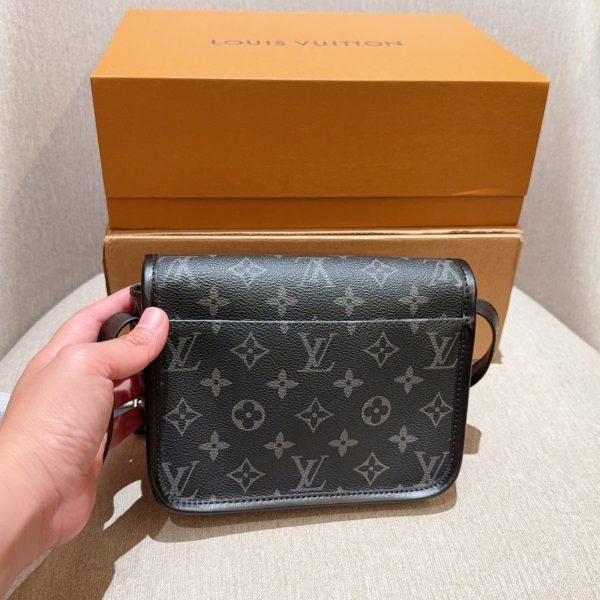 Louis Vuitton black with grey monogram print satchel · 20x15x6 · LX-20
