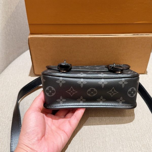 Louis Vuitton black with grey monogram print satchel · 20x15x6 · LX-20