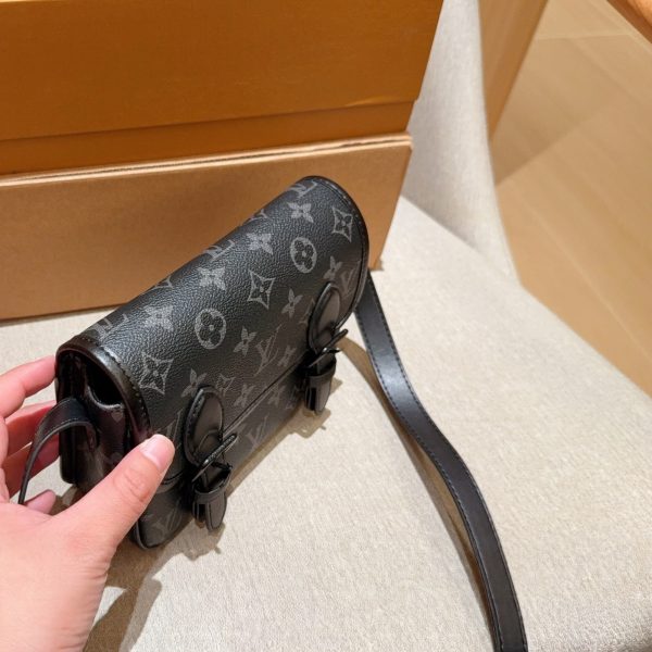 Louis Vuitton black with grey monogram print satchel · 20x15x6 · LX-20