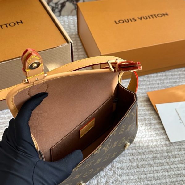 Louis Vuitton brown with beige trim satchel · 19x16