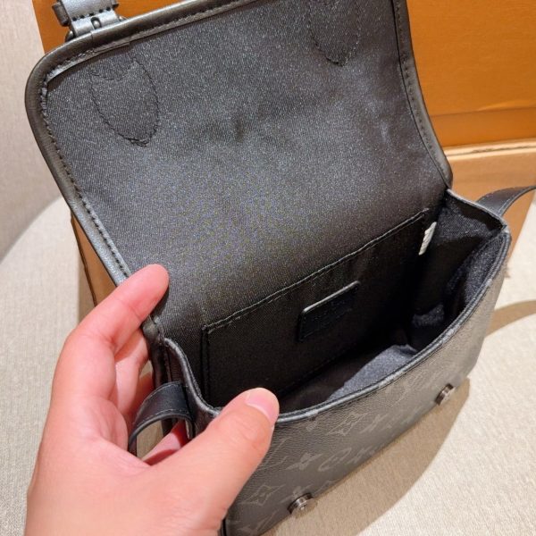 Louis Vuitton black with grey monogram print satchel · 20x15x6 · LX-20