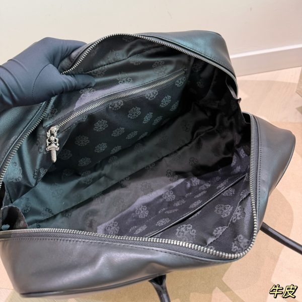P315 牛皮克罗心 保龄球 Chrome Hearts童军花托特包，黑色牛皮材质，正面童军花浮雕+925纯银十字花，低