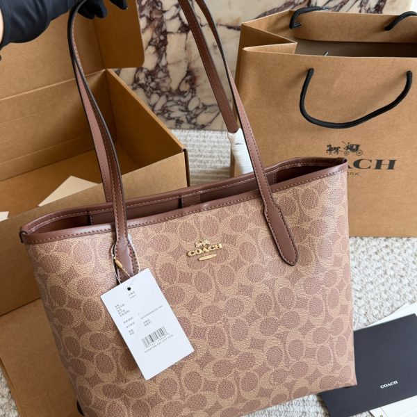 175 配盒 size：23.21 小号 新款单面city托特包 coach蔻驰经典logo购物袋tote包 大爆款 分