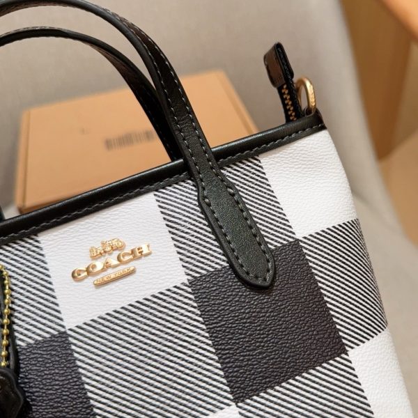 170 Coach 蔻驰 mini city15黑白格系列托特包 迷你购物袋 菜篮子 尺寸：16×14×9 礼盒包装a7