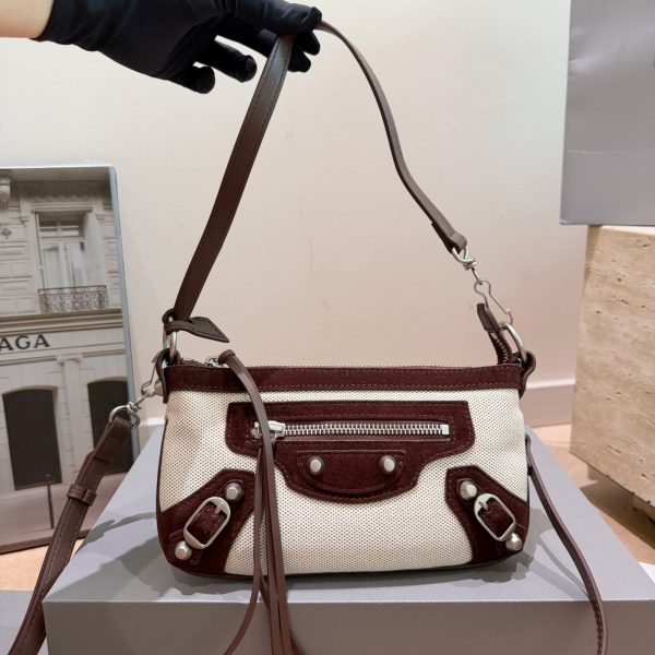 Balenciaga Le City Shoulder Bag in Black Lambskin — P250