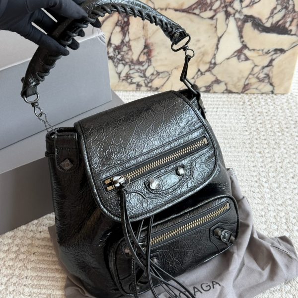Balenciaga Classic City Backpack in Black Lambskin with Gold Hardware