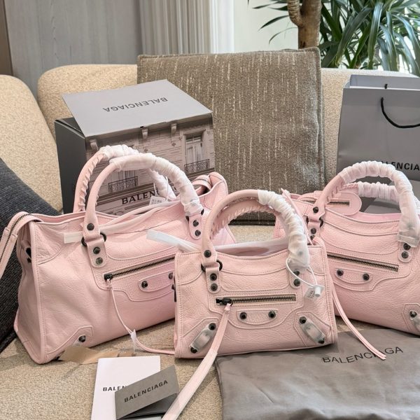 Balenciaga Le City Moto Bag, Distressed Lambskin, Medium