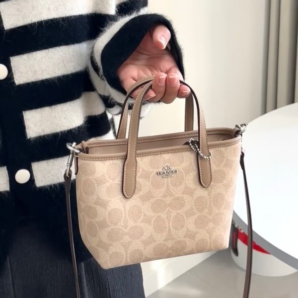 Coach City Tote 15 Small Sand Leather Satchel, New Season