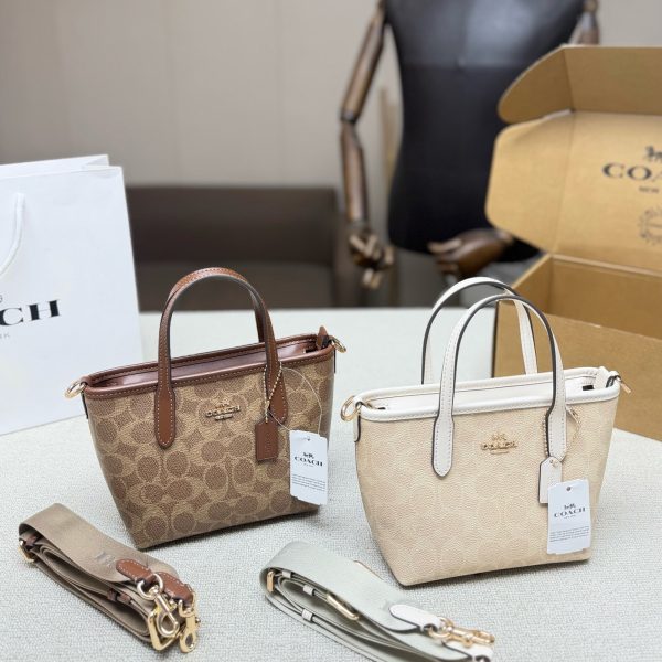 Coach City 15 Tote in Signature Coated Canvas, P210, Two Colors