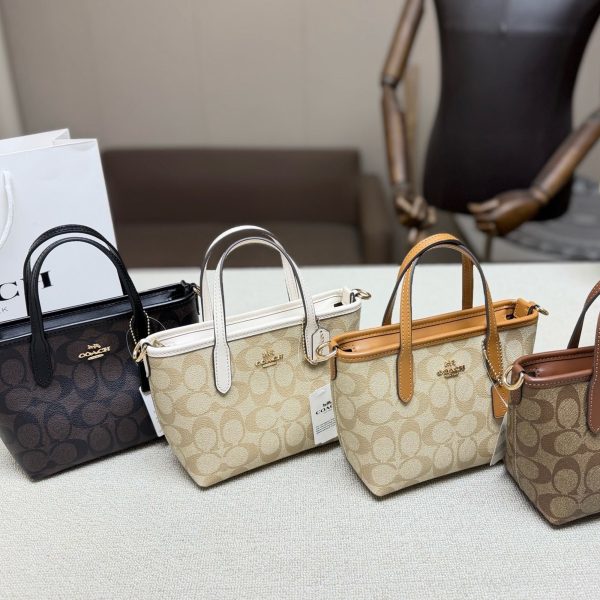 Coach City15 Mini Tote, Signature Canvas with Leather Trim, P210