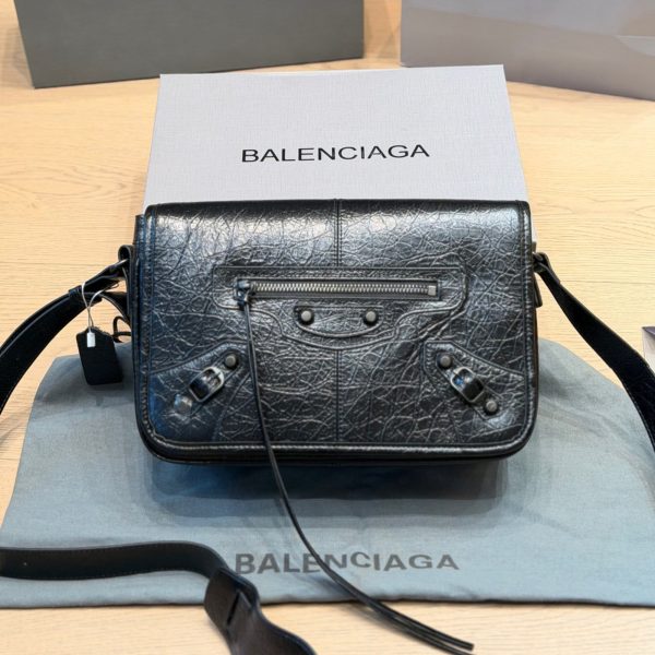 Balenciaga Le City Motorcycle Bag Black Arena Leather 230