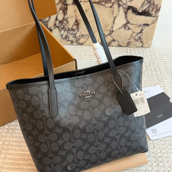 Coach Signature Logo Small City Tote Bag, 23 cm