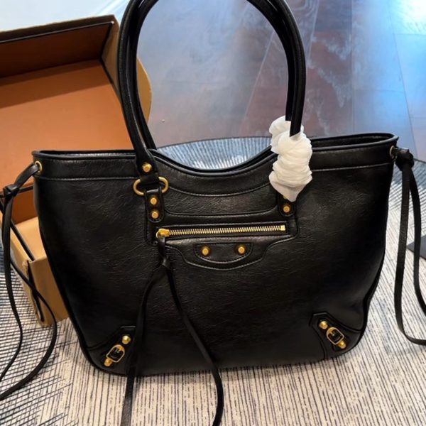 Balenciaga Neo Cagole XS Suede Moto Bag with Studs