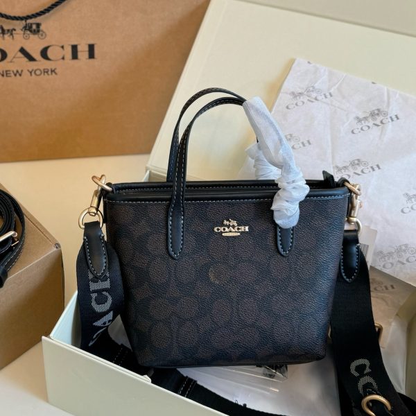 Coach City Mini Tote in Signature Canvas, 16 × 15 cm