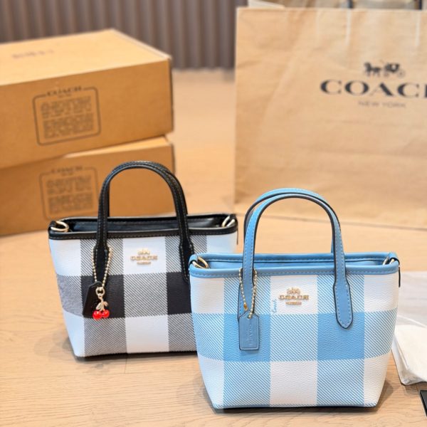 Coach City15 Mini Tote in Pastel Rainbow Print & Leather