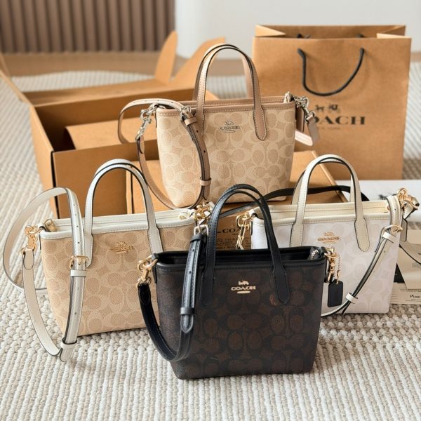 Coach City15 Mini Tote in Pastel Rainbow Print & Leather, P210