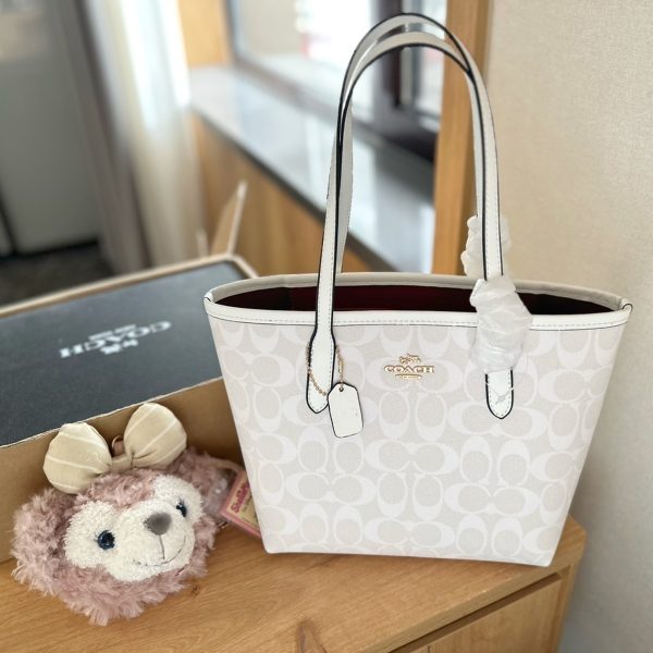 Coach Small City Tote with Bag Charm, P134