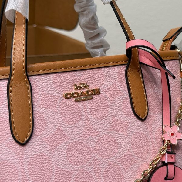 Coach City 15 Small Tote in Pink with Charm and Gift Box
