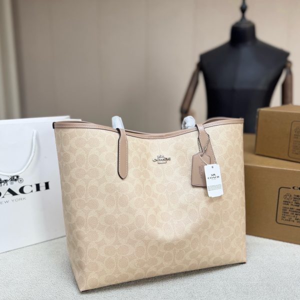 Coach City33 Tote in Signature Monogram Colorblock PVC with Leather St