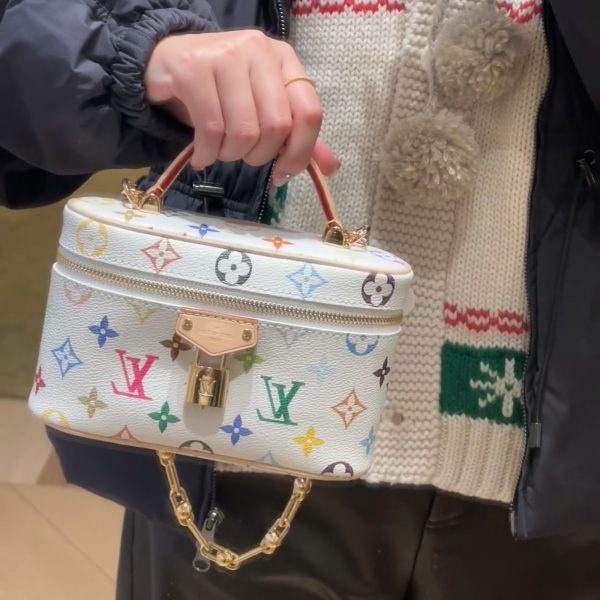 Louis Vuitton Vanity Bag White Multicolor Monogram