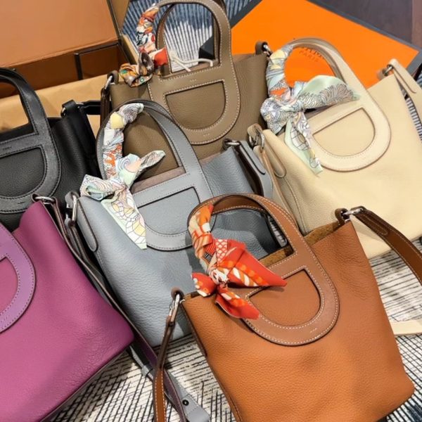 Structured Top-Handle Bag with Pig-Nose Handle Detail, In the Loop Sil