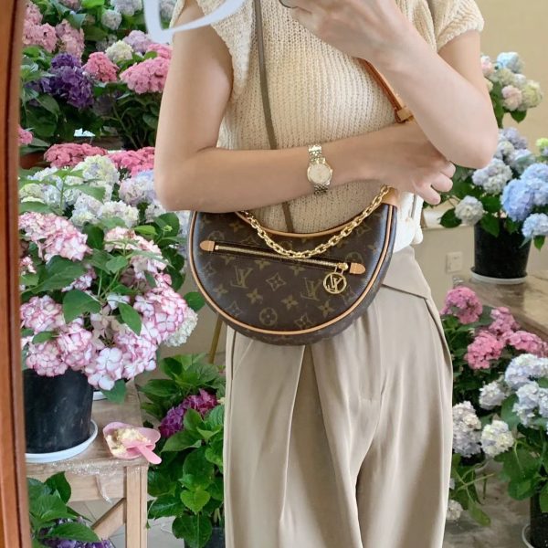 Louis Vuitton brown with tan trim shoulder bag
