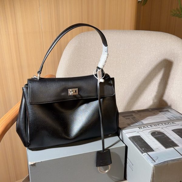 Balenciaga Rodeo Small Calfskin Top-Handle Tote 27 cm