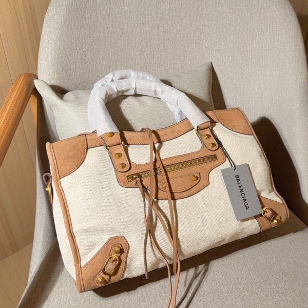 Balenciaga Le City Large Canvas Tote 38cm — Moto-Inspired Handbag