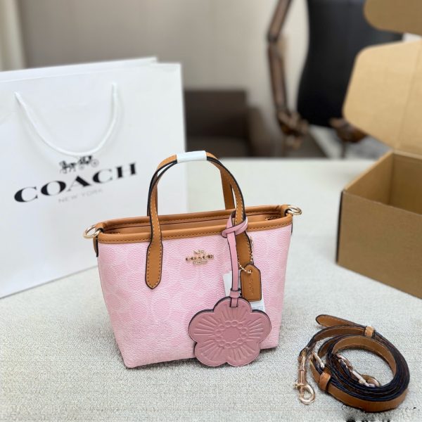 Coach City 15 Mini Tote in Pink Signature Canvas, Model P175