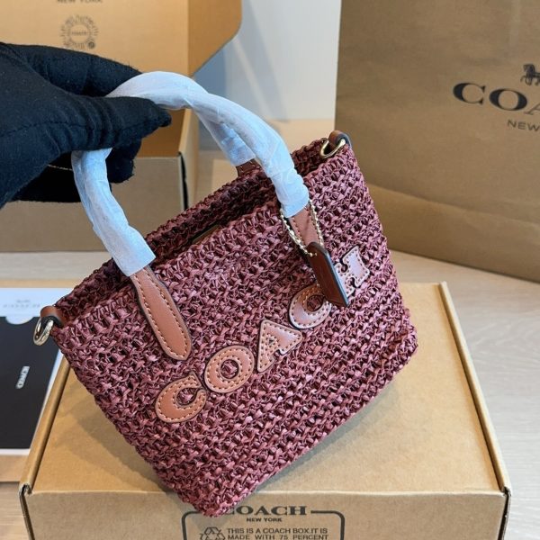 Coach City Mini Tote Straw Bag, 15 cm, P190