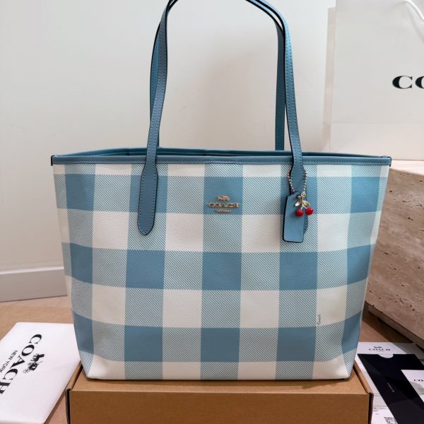 Coach City Tote in Checkered Signature Print, Model P190