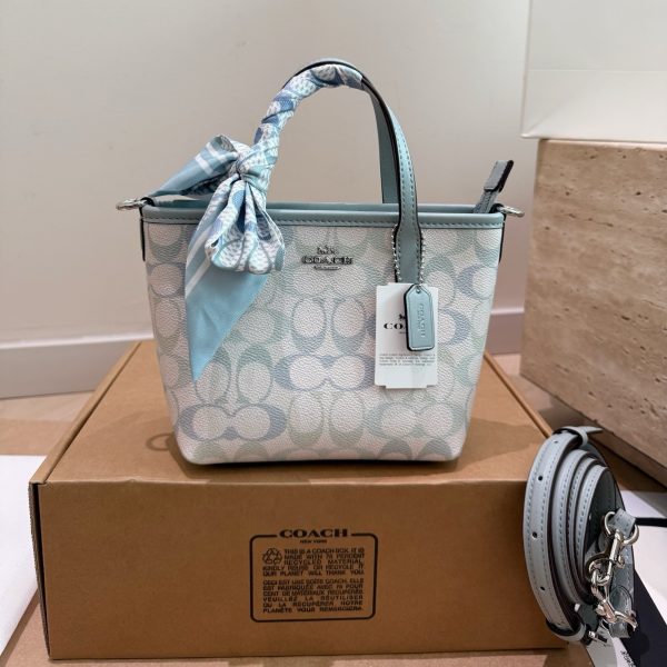 Coach Mini City Tote 15 in Rainbow Signature Canvas, 14 cm