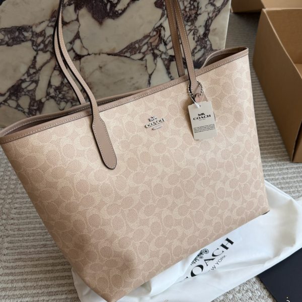 Coach Signature Monogram City Tote with Shoulder Pad