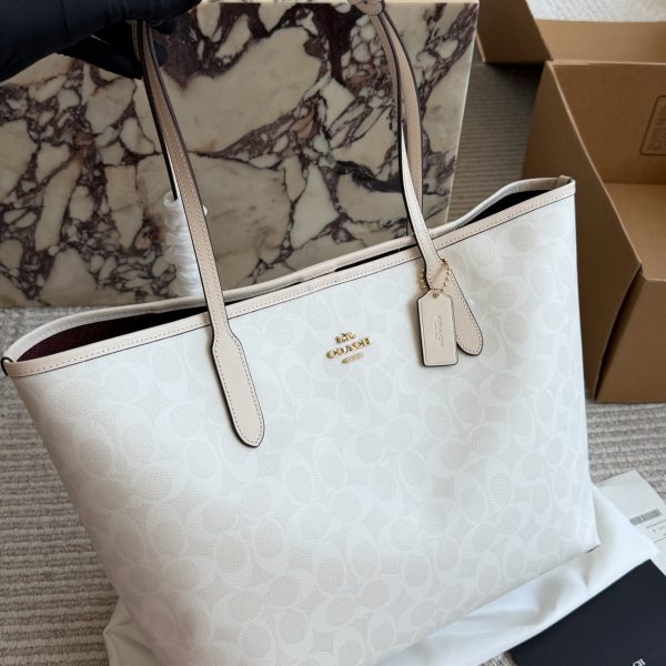 Coach Signature Monogram City Tote with Shoulder Pad, P230