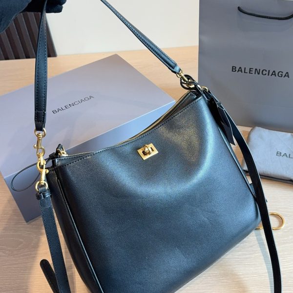 Balenciaga Rodeo S Smooth Calfskin Shoulder Bag, Black