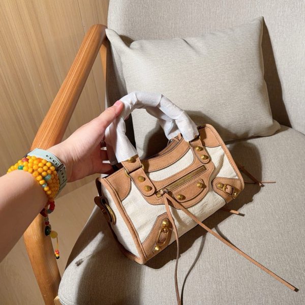 295 小号 巴黎世家Balenciaga LeCity机车手提包​​！帆布托特包 尺寸24×15×9 礼盒包装2004